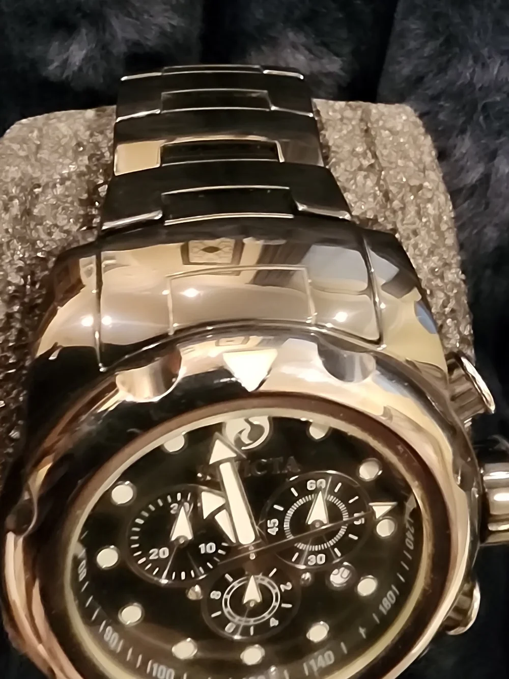 Invicta Men's Black Stainless Steel Chronograph Watch